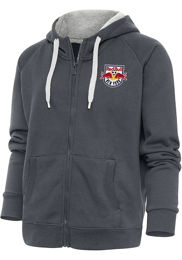 Antigua New York Red Bulls Womens Charcoal Victory Long Sleeve Full Zip Jacket