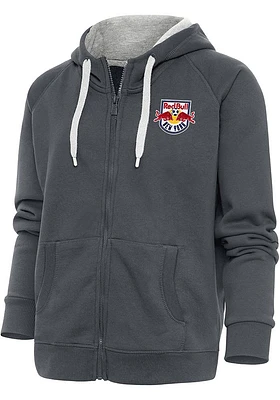 Antigua New York Red Bulls Womens Charcoal Victory Long Sleeve Full Zip Jacket