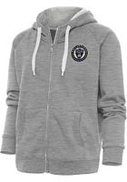 Antigua Philadelphia Union Womens Grey Victory Style Long Sleeve Full Zip Jacket