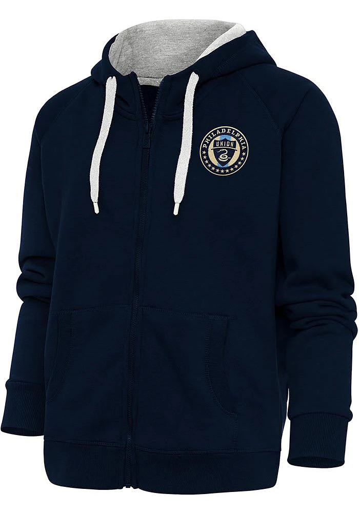 Antigua Philadelphia Union Womens Navy Blue Victory Long Sleeve Full Zip Jacket