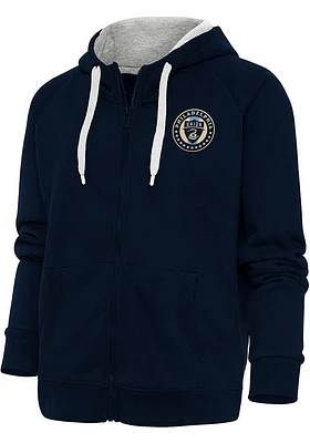 Antigua Philadelphia Union Womens Navy Blue Victory Long Sleeve Full Zip Jacket