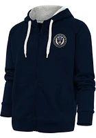 Antigua Philadelphia Union Womens Navy Blue Victory Long Sleeve Full Zip Jacket