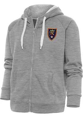 Antigua Real Salt Lake Womens Grey Victory Long Sleeve Full Zip Jacket