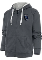 Antigua San Jose Earthquakes Womens Charcoal Victory Long Sleeve Full Zip Jacket