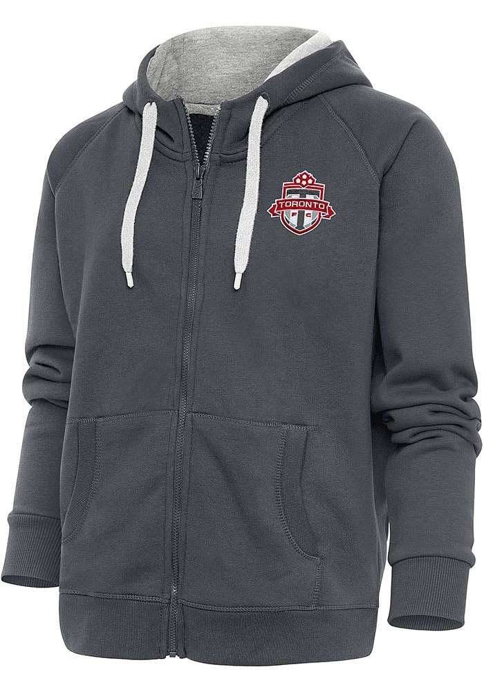Antigua Toronto FC Womens Charcoal Victory Long Sleeve Full Zip Jacket