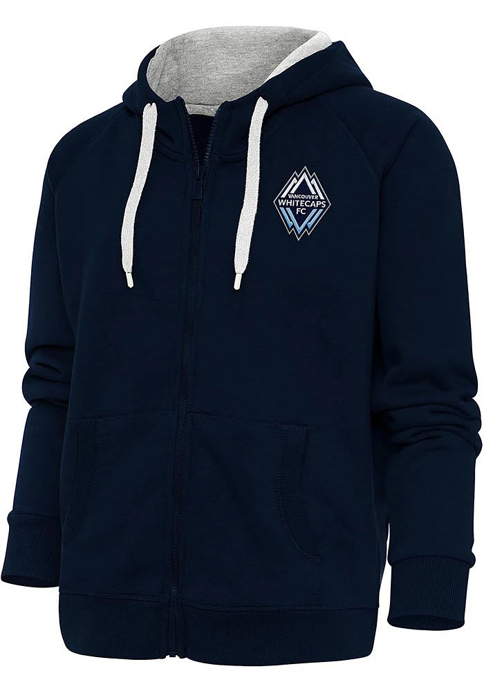 Antigua Vancouver Whitecaps FC Womens Navy Blue Victory Long Sleeve Full Zip Jacket