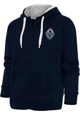 Antigua Vancouver Whitecaps FC Womens Navy Blue Victory Long Sleeve Full Zip Jacket