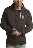 Antigua New York Mets Mens Charcoal Victory Long Sleeve Hoodie