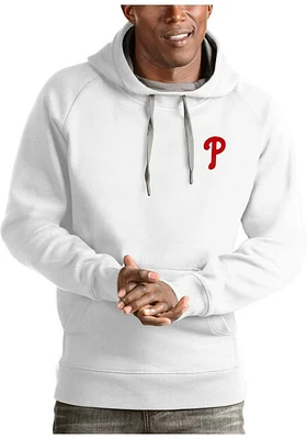 Antigua Philadelphia Phillies Mens Victory Logo Long Sleeve Hoodie