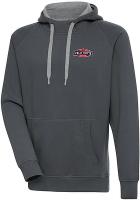 Antigua Rally House Mens Charcoal Employee Victory Long Sleeve Hoodie
