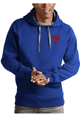 Antigua Philadelphia Phillies Mens Blue Victory Long Sleeve Hoodie