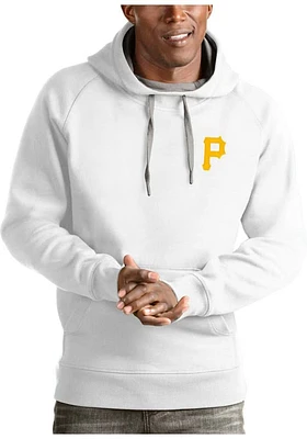 Antigua Pittsburgh Pirates Mens White Victory Long Sleeve Hoodie