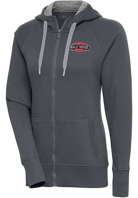 Antigua Rally House Womens Charcoal Employee Victory Long Sleeve Full Zip Jacket
