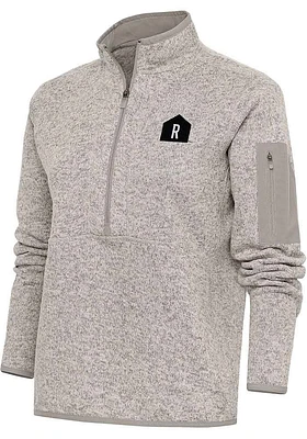 Antigua Rally House Womens Oatmeal Employee Fortune Qtr Zip