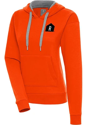 Antigua Rally House Womens Orange Employee Victory Hooded Sweatshirt