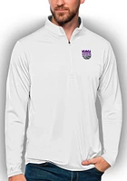 Antigua Sacramento Kings Mens White Tribute Long Sleeve Qtr Zip Pullover