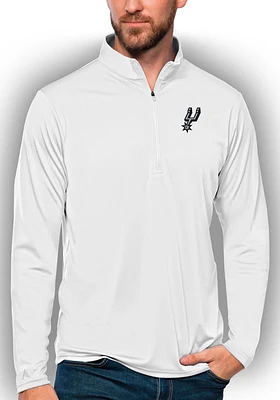 Antigua San Antonio Spurs Mens Tribute Long Sleeve Qtr Zip Pullover