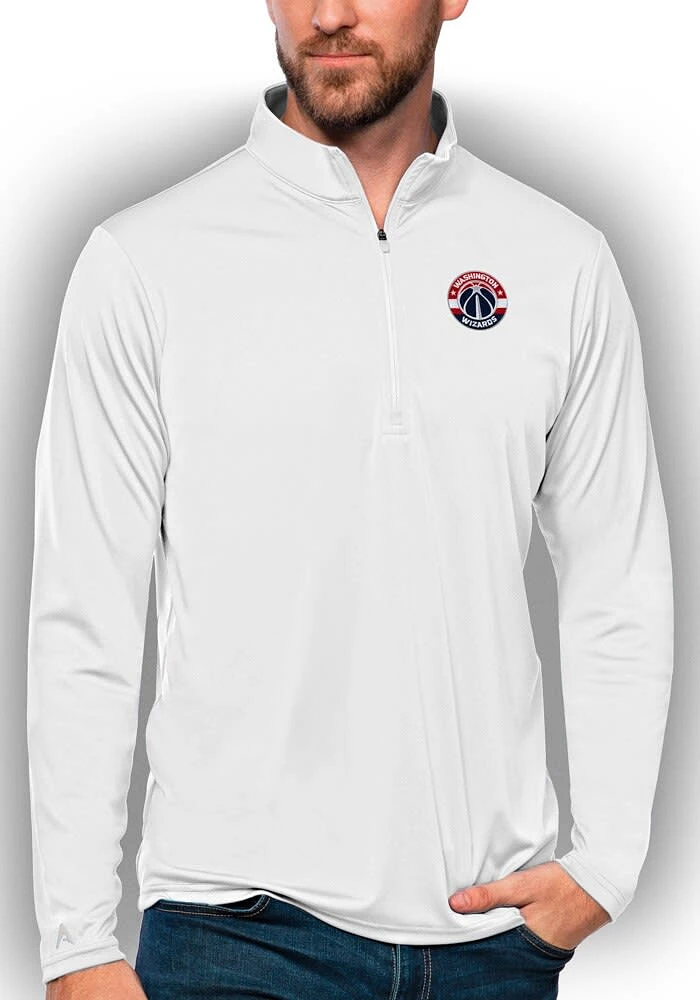 Antigua Washington Wizards Mens Tribute Long Sleeve Qtr Zip Pullover