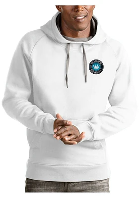 Antigua Charlotte FC Mens White Victory Long Sleeve Hoodie