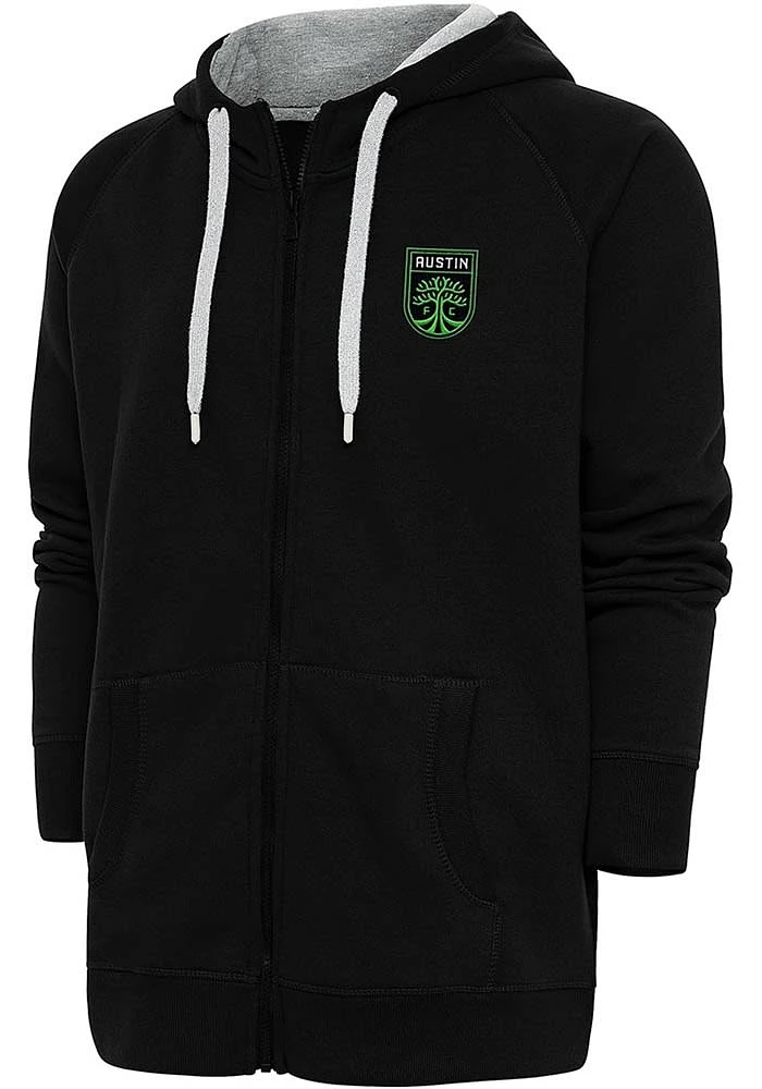 Antigua Austin FC Mens Black Victory Long Sleeve Full Zip Jacket