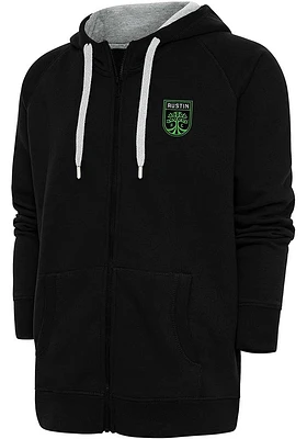 Antigua Austin FC Mens Black Victory Long Sleeve Full Zip Jacket