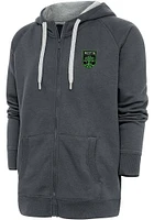 Antigua Austin FC Mens Charcoal Victory Long Sleeve Full Zip Jacket