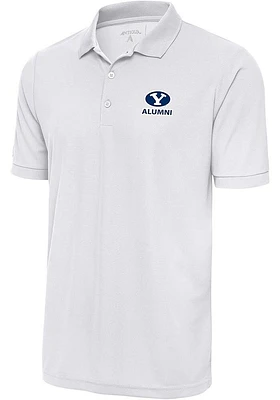 Antigua BYU Cougars White Alumni Legacy Pique Big and Tall Polo