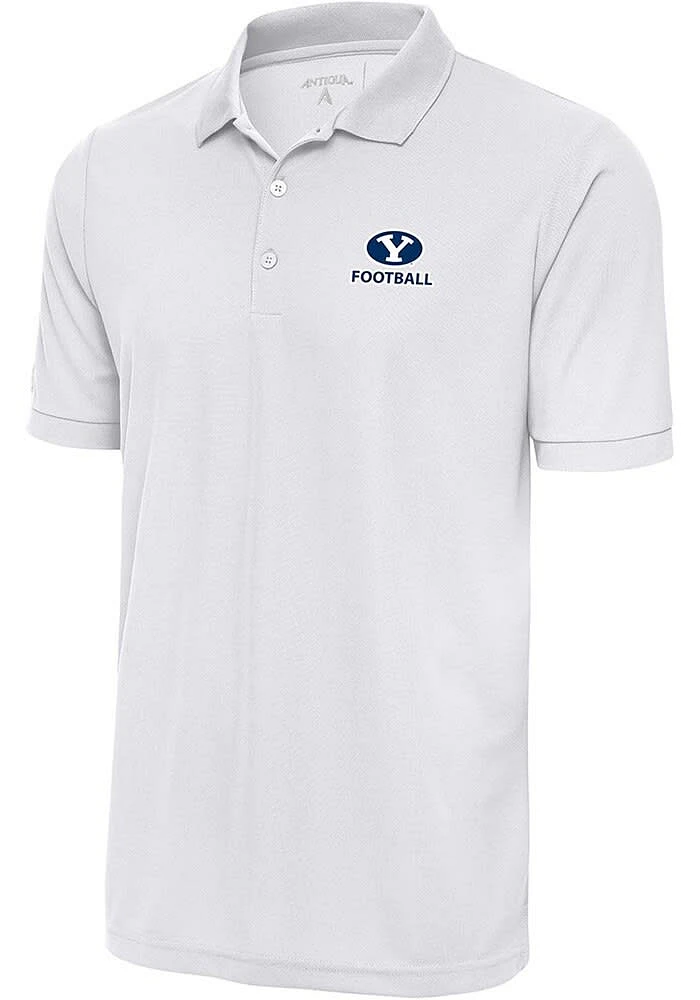 Antigua BYU Cougars White Football Legacy Pique Big and Tall Polo