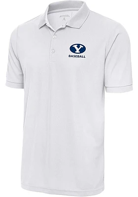 Antigua BYU Cougars White Baseball Legacy Pique Big and Tall Polo