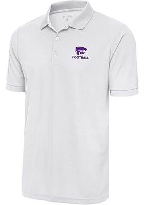 Antigua K-State Wildcats White Football Legacy Pique Big and Tall Polo