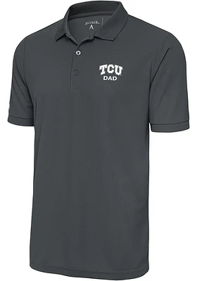Antigua TCU Horned Frogs Dad Legacy Pique Big and Tall Polo