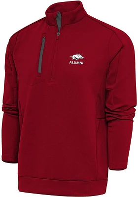 Antigua Arkansas Razorbacks Mens Alumni Generation Long Sleeve Qtr Zip Pullover