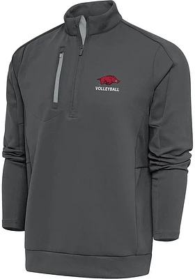Antigua Arkansas Razorbacks Mens Volleyball Generation Long Sleeve Qtr Zip Pullover