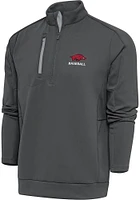 Antigua Arkansas Razorbacks Mens Baseball Generation Long Sleeve Qtr Zip Pullover