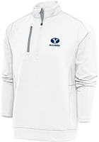 Antigua BYU Cougars Mens White Alumni Generation Long Sleeve Qtr Zip Pullover