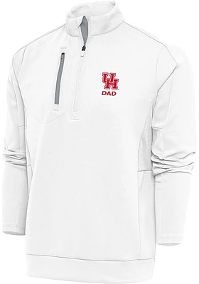Antigua Houston Cougars Mens Dad Generation Long Sleeve Qtr Zip Pullover