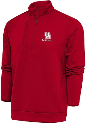 Antigua Houston Cougars Mens Basketball Generation Long Sleeve Qtr Zip Pullover