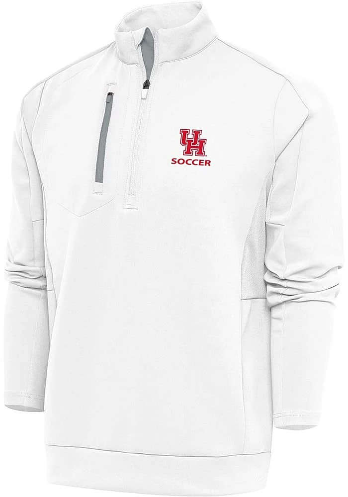 Antigua Houston Cougars Mens Soccer Generation Long Sleeve Qtr Zip Pullover