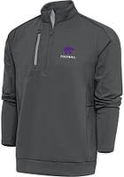 Antigua K-State Wildcats Mens Grey Football Generation Long Sleeve Qtr Zip Pullover