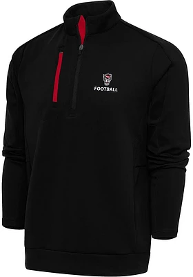 Antigua NC State Wolfpack Mens Black Football Generation Long Sleeve Qtr Zip Pullover