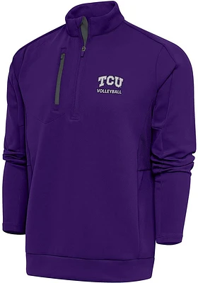 Antigua TCU Horned Frogs Mens Volleyball Generation Long Sleeve Qtr Zip Pullover