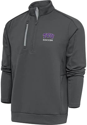 Antigua TCU Horned Frogs Mens Soccer Generation Long Sleeve Qtr Zip Pullover