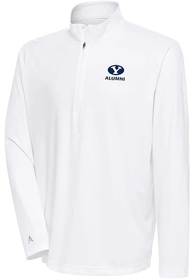 Antigua BYU Cougars Mens White Alumni Tribute Long Sleeve Qtr Zip Pullover