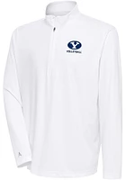 Antigua BYU Cougars Mens White Volleyball Tribute Long Sleeve Qtr Zip Pullover