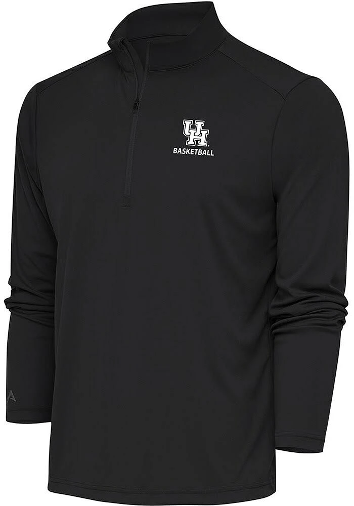 Antigua Houston Cougars Mens Basketball Tribute Long Sleeve Qtr Zip Pullover