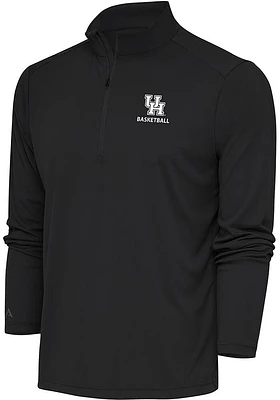 Antigua Houston Cougars Mens Basketball Tribute Long Sleeve Qtr Zip Pullover
