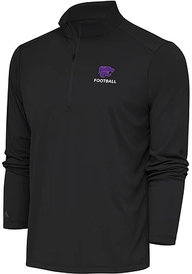 Antigua K-State Wildcats Mens Grey Football Tribute Long Sleeve Qtr Zip Pullover