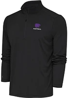 Antigua K-State Wildcats Mens Grey Football Tribute Long Sleeve Qtr Zip Pullover