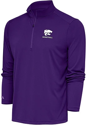 Antigua K-State Wildcats Mens Basketball Tribute Long Sleeve Qtr Zip Pullover