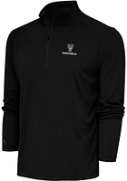 Antigua NC State Wolfpack Mens Black Football Tribute Long Sleeve Qtr Zip Pullover